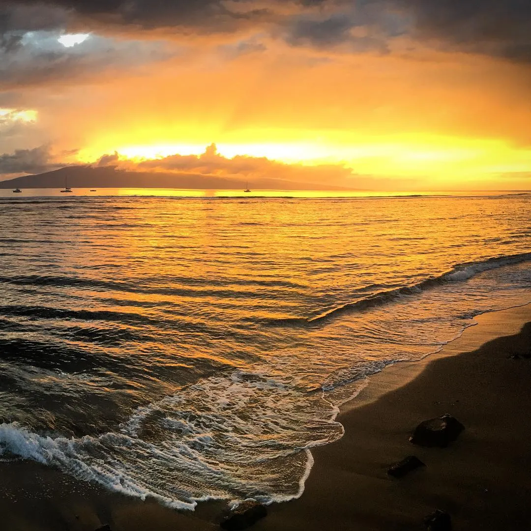 Strolling Through Lahaina at Sunset