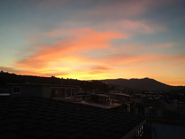 Sunset and Moonrise in Sausalito