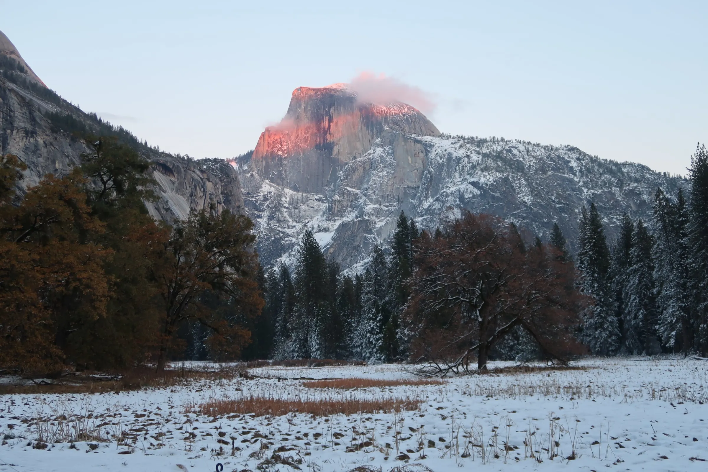 Sunset on Snowy Half Dome